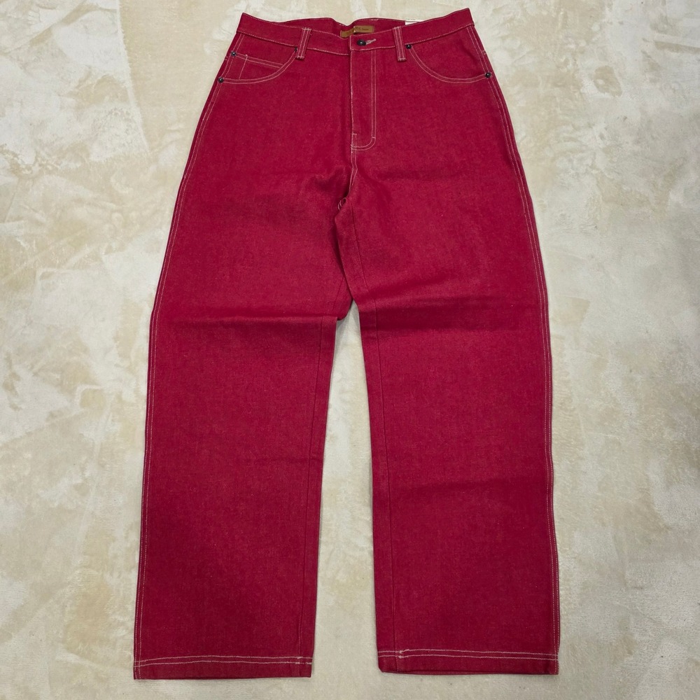 PJ Mark Men's Red Straight Leg Jeans Size 34x32 Vintage 100% Cotton 90s Hip Hop